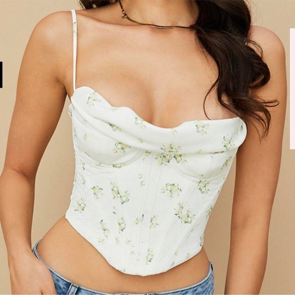 HOUSE OF CB Floral Corset Tank Top